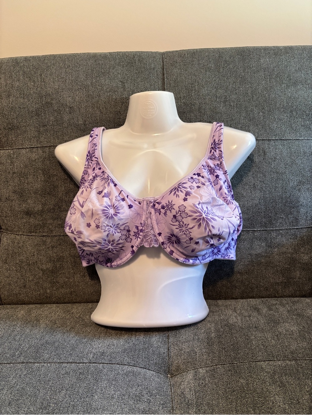 Lavender Floral Underwire Full-Coverage Bra - Women Intimates